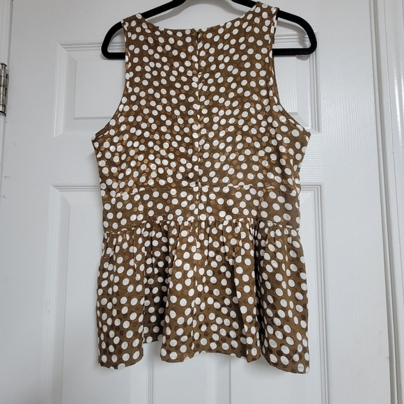 J.crew V- Neck Jacquard Dot Peplum Top - Picture 3 of 8